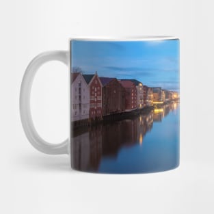 The old city of Trondheim and Nidelva River at evening. Norway Mug